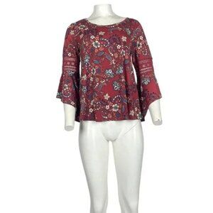 Stem Vine Floral Bohemian Top Size Small